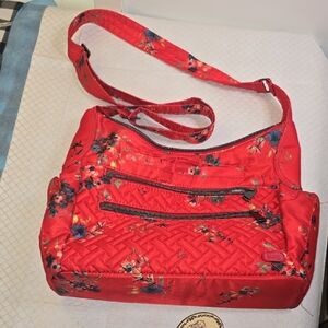 Lug Vibrant Red Floral Shoulder Bag